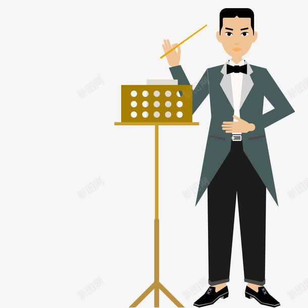 看谱指挥的音乐家png免抠素材_88icon https://88icon.com 指挥 看谱 音乐家