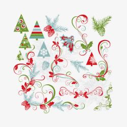 圣诞树和圣诞装饰图案素材