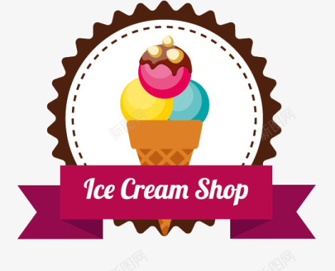 图案彩色冰淇淋图标图标