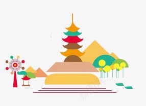 卡通景点png免抠素材_88icon https://88icon.com 平扁图案 旅游元素 风景