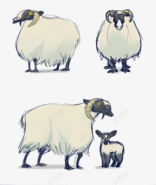 山羊png免抠素材_88icon https://88icon.com 动物 卡通山羊 小羊 手绘山羊 绵羊