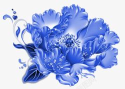 中国风蓝色花朵背景素材