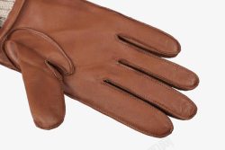 棕色保暖皮质棉手套素材