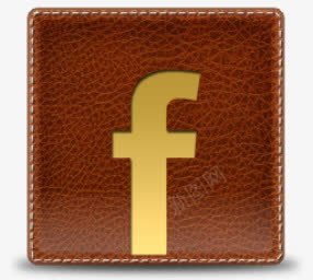 金勺子Facebook金皮革社交媒体图标图标