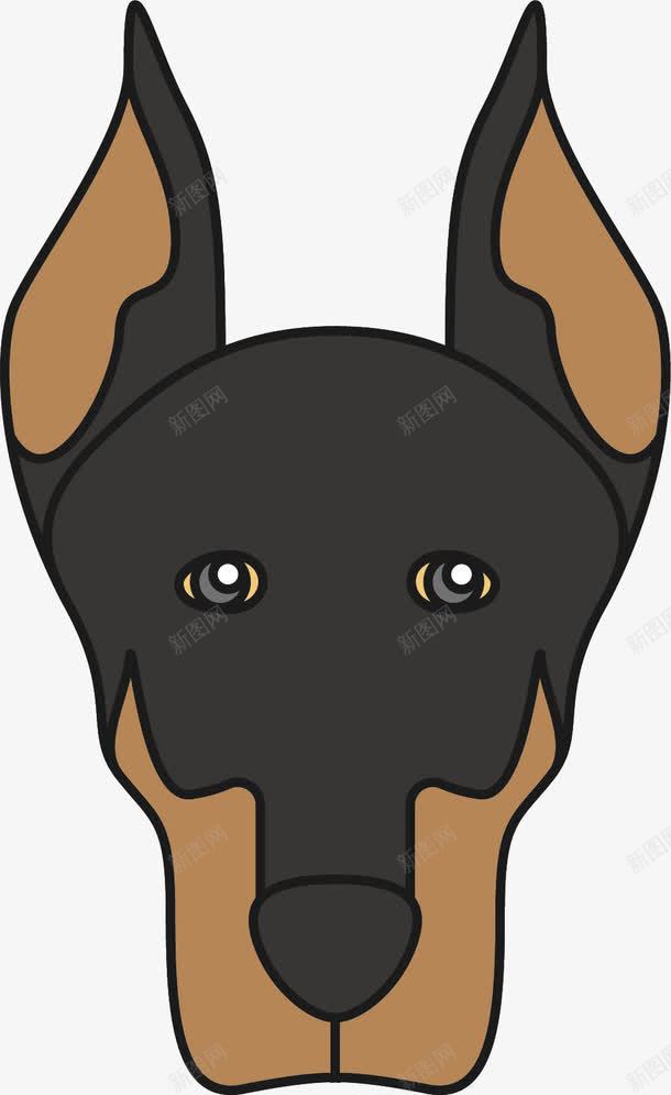 竖立的鬃毛犬狗头png免抠素材_88icon https://88icon.com 扁平风格 手绘狗头 狗头 狗头矢量图 竖立耳朵 鬃毛