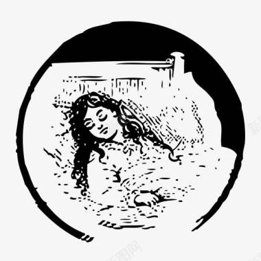 蜷缩睡觉的女孩熟睡中的女孩图标图标