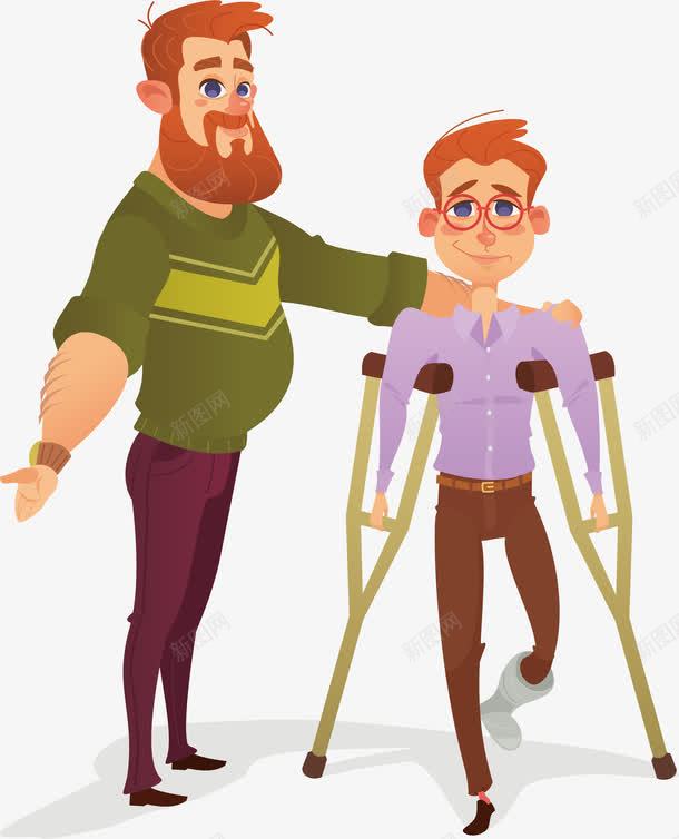 拄着拐杖的人png免抠素材_88icon https://88icon.com 康复训练 拄拐杖 矢量png 腿部受伤 训练
