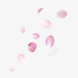 水彩粉色卡通花瓣素材