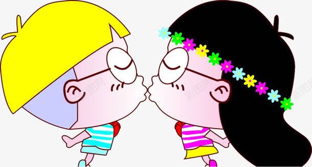 接吻的恋人png免抠素材_88icon https://88icon.com 卡通 恋人 手绘 接吻 接吻图