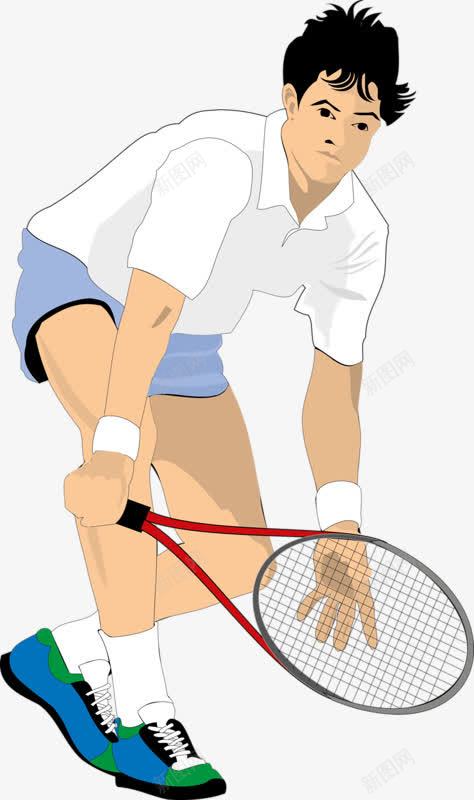 网球运动员png免抠素材_88icon https://88icon.com 球拍 男士 白色 短裤