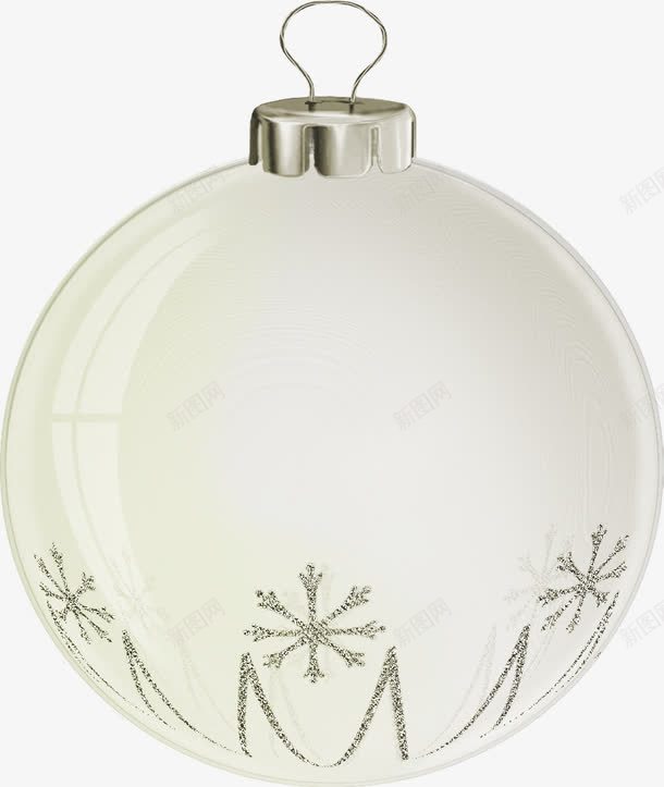 圣诞节装饰球png免抠素材_88icon https://88icon.com 圣诞球 柏树 装饰图案 雪花纹