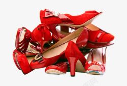 红色婚鞋素材