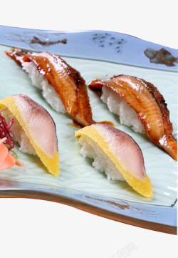 鳗鱼寿司拼黄色西鲮鱼素材