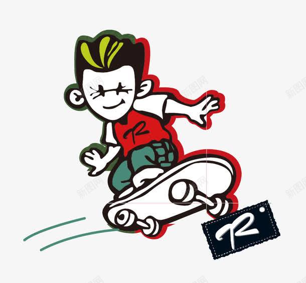 玩滑板的少年手绘png免抠素材_88icon https://88icon.com 卡通人物 卡通男孩 滑板手绘 男孩手绘 男孩矢量