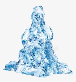 蓝色冰山装饰元素素材