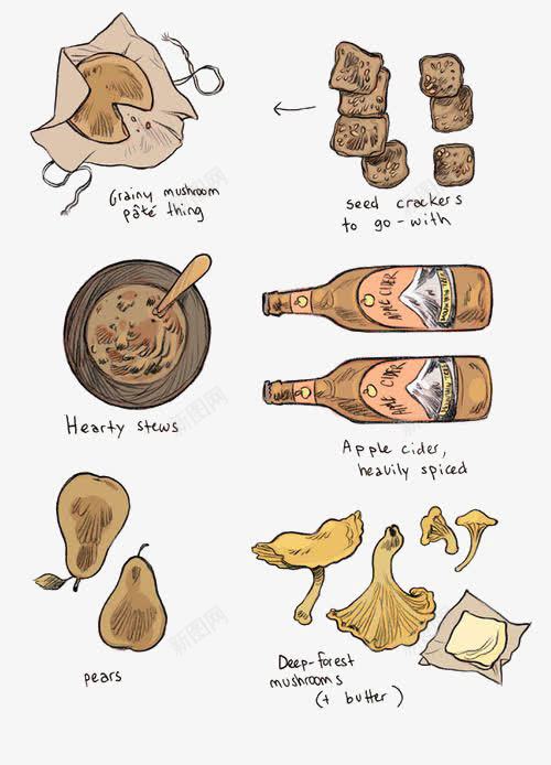 卡通外国美食png免抠素材_88icon https://88icon.com 卡通 各国美食 手绘 插画 洋酒 烹饪 食材