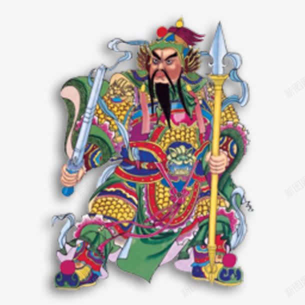 手绘年画门神png免抠素材_88icon https://88icon.com 神明 门神 门贴