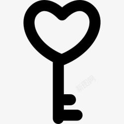 情人节信心形心形钥匙图标高清图片