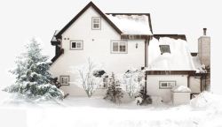 雪中的房子素材