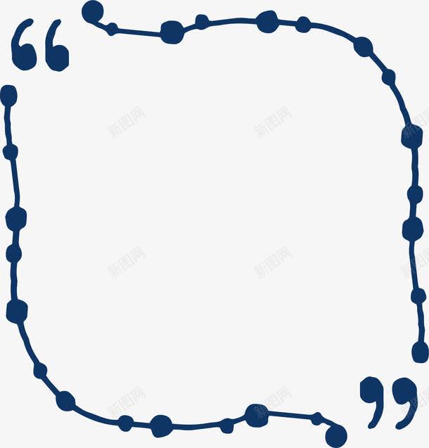 节点线条引用框png免抠素材_88icon https://88icon.com 引号 引用框 矢量png 线条边框 节点线条 蓝色线条