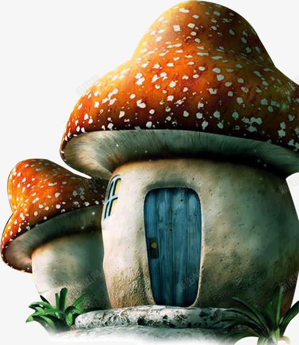 蘑菇型的小房子png免抠素材_88icon https://88icon.com 小草 房子 蘑菇