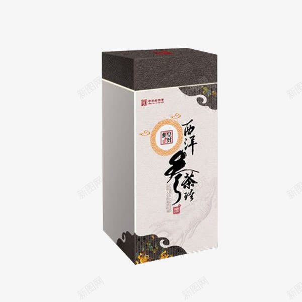 西洋参茶包装png免抠素材_88icon https://88icon.com 产品实物 创意 古风 花边