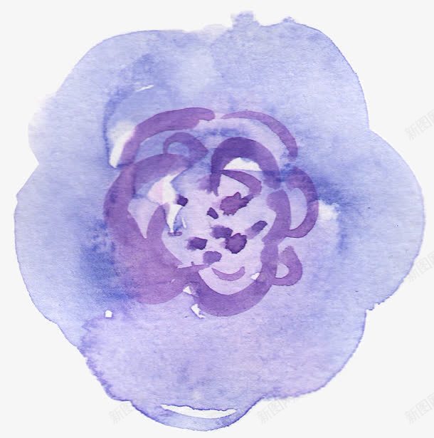 水粉手绘画png免抠素材_88icon https://88icon.com 开花 紫色 花卉