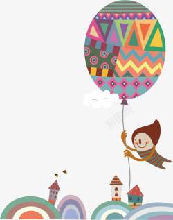 气球节日卡通海报促销矢量图素材