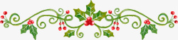 圣诞节绿色飘带装饰矢量图素材