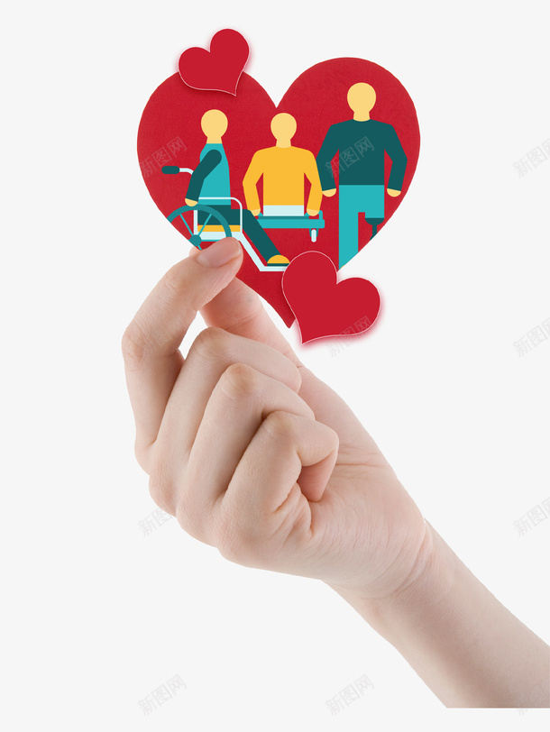 卡通红色爱心关爱残疾人插画psd免抠素材_88icon https://88icon.com 关爱残疾人 创意设计 卡通 弱势群体 手 插画 残疾人 爱心 爱心手势 红色