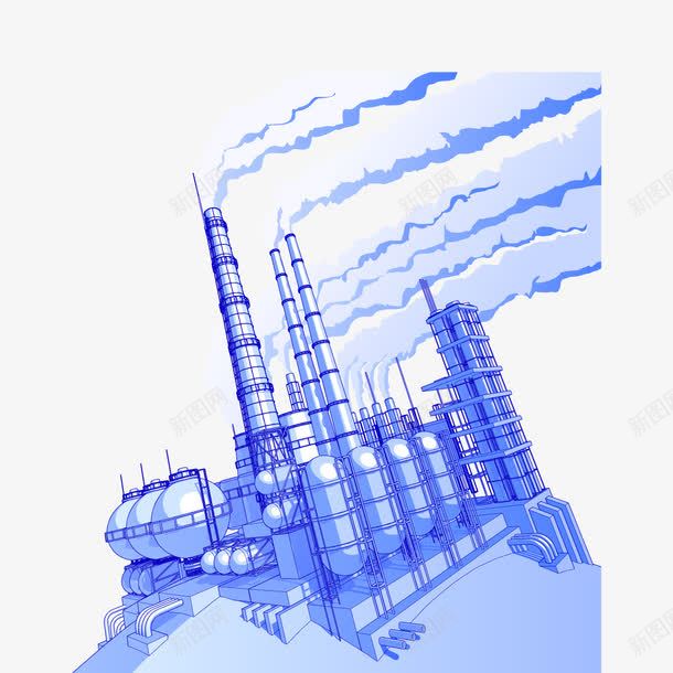 工厂和烟筒矢量图ai免抠素材_88icon https://88icon.com 工厂 工厂建筑 烟筒 矢量图