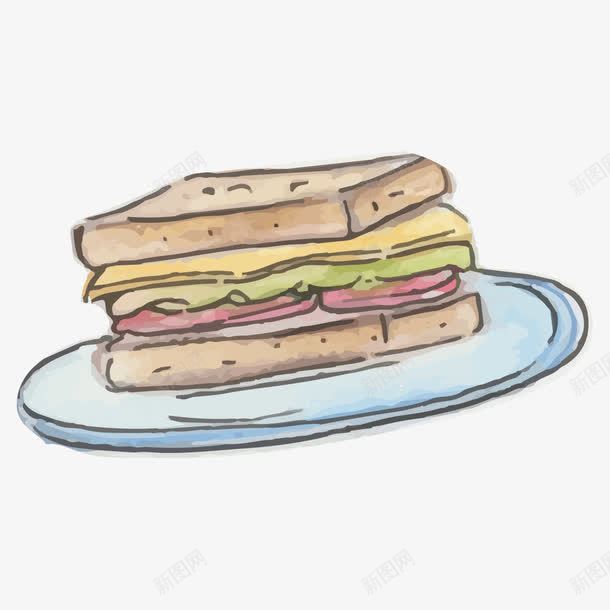 彩绘早餐png免抠素材_88icon https://88icon.com 彩绘图 肉片 面包 面包三明治 食物 鸡蛋片