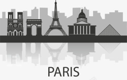 灰色美丽法国巴黎矢量图素材