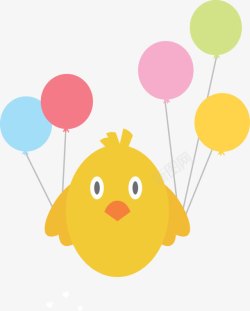 黄色鸭子与气球素材