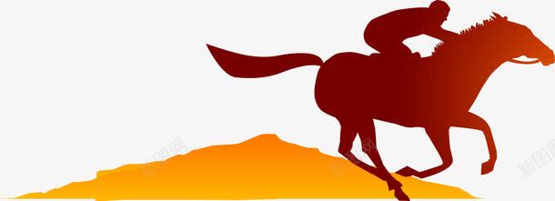 的山和骑马的人png免抠素材_88icon https://88icon.com 人 夕阳 山 金色 骑马