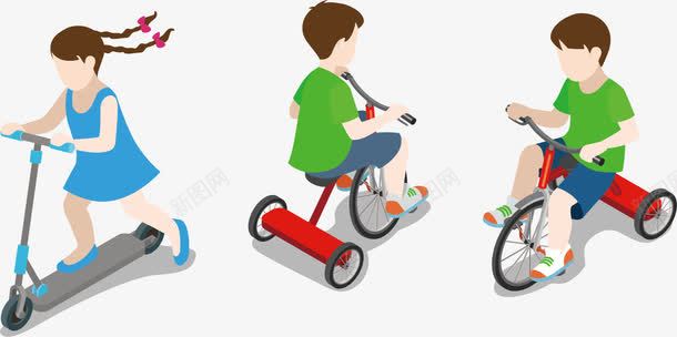 玩耍骑车自行车png免抠素材_88icon https://88icon.com 小女孩 扁平化 男生 自行车 骑自行车的人