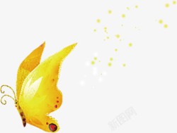 漂浮黄色蝴蝶飞舞素材