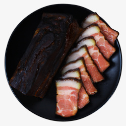 烟熏腌肉农家自制烟熏土猪肉高清图片