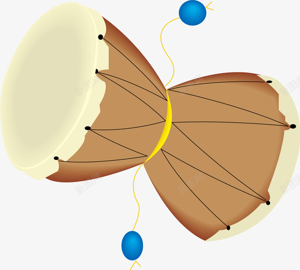 卡通咖啡色腰鼓矢量图ai免抠素材_88icon https://88icon.com 乐器 咖啡色 矢量卡通 腰鼓 矢量图