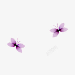 紫色梦幻抽象蝴蝶矢量图素材