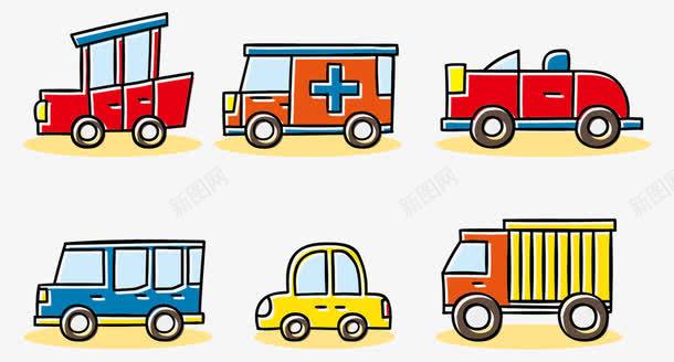 卡通车辆集png免抠素材_88icon https://88icon.com png图片 免费png 免费png素材 客车 救护车 汽车 汽车轮廓 货车
