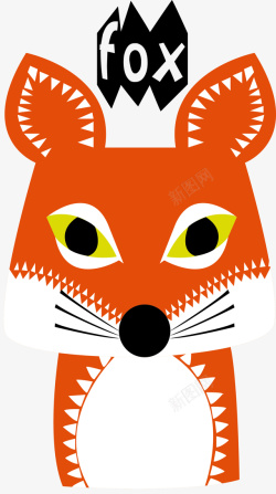 大眼睛狐狸橙色狐狸矢量图高清图片