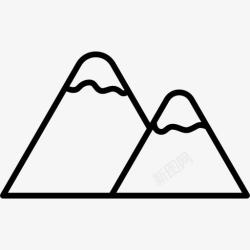 雪皑皑积雪的山脉图标高清图片