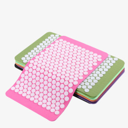 粉色和绿色指压板型地毯素材