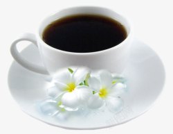 白色花朵花瓣装饰咖啡杯素材