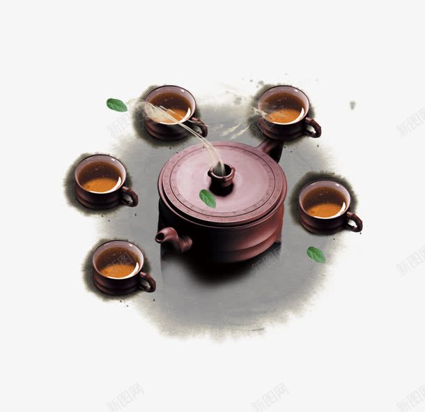 一套茶具png免抠素材_88icon https://88icon.com 一套茶具 茶杯 茶水 茶道