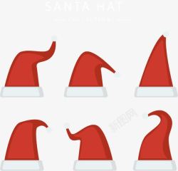 六个扁平圣诞帽素材