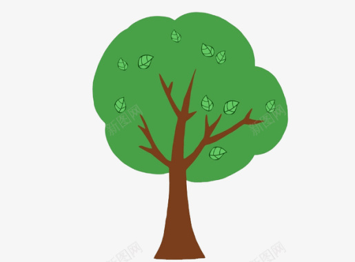 绿色卡通logo叶子树干形状图标图标