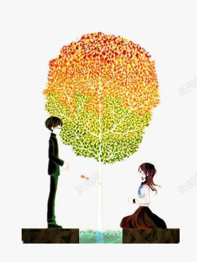 唯美插画png免抠素材_88icon https://88icon.com 唯美 女孩 彩色 插画 爱情