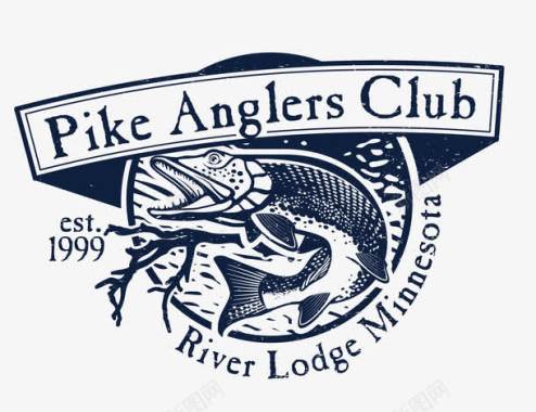 钓鱼俱乐部logo矢量图图标图标